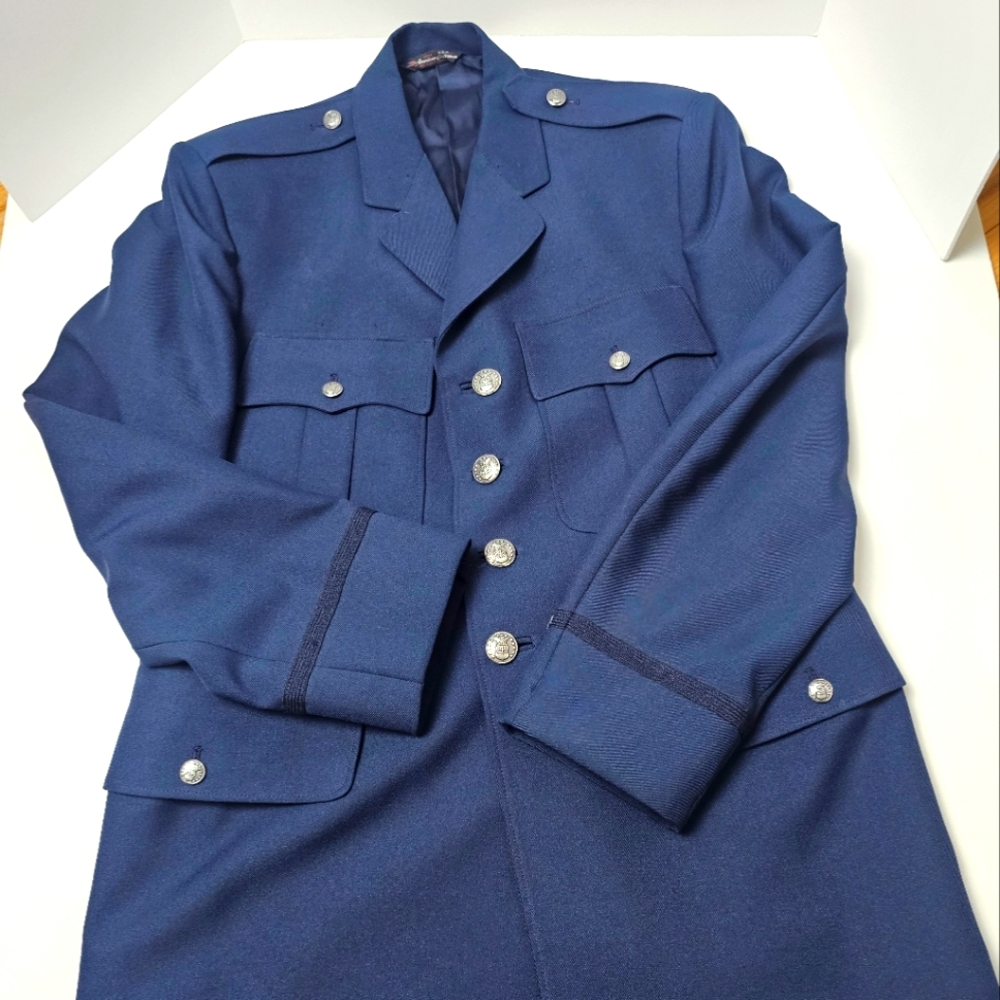 USAF United States Air Force Dress Blues‎ Jacket Blue Button Up Military Freedom